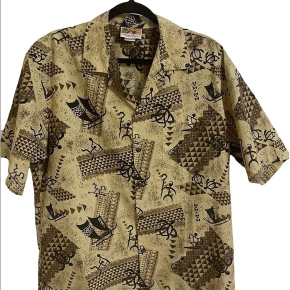 Winnie Fashion made in Hawaii shirt with coconut buttons, size large. - Picture 1 of 5